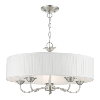 Livex Lighting 5 Light Brushed Nickel Pendant Chandelier - 41775-91