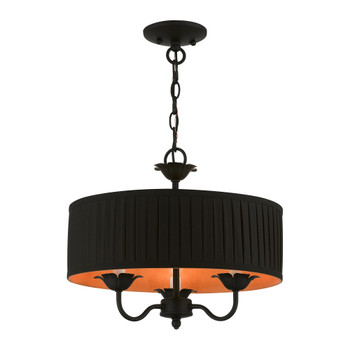 Livex Lighting 3 Light Black Pendant Chandelier - 41863-04