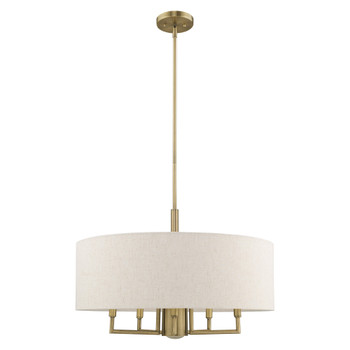 Livex Lighting 6 Lt Antique Brass Pendant Chandelier - 42605-01