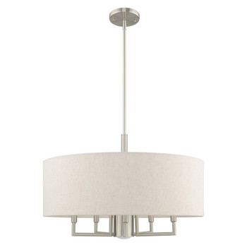 Livex Lighting 6 Lt Brushed Nickel Pendant Chandelier - 42605-91