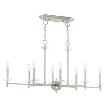 Livex Lighting 8 Lt Brushed Nickel Linear Chandelier - 42708-91