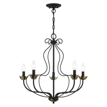 Livex Lighting 5 Light Black Chandelier - 42905-04