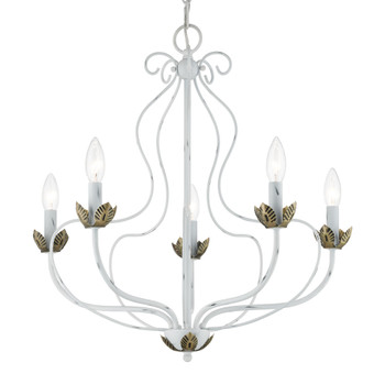 Livex Lighting 5 Light Antique White Chandelier - 42905-60