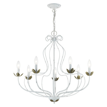 Livex Lighting 7 Light Antique White Chandelier - 42907-60