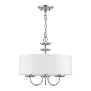 Livex Lighting 3 Light Brushed Nickel Pendant Chandelier - 42983-91