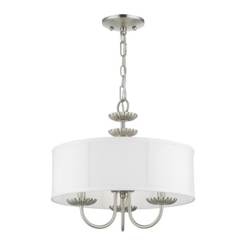 Livex Lighting 3 Light Brushed Nickel Pendant Chandelier - 42983-91