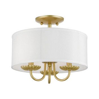 Livex Lighting 3 Light Soft Gold Semi-flush Mount - 42987-33