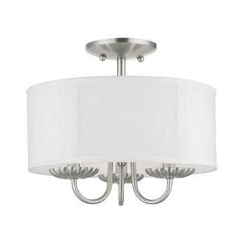 Livex Lighting 3 Light Brushed Nickel Semi-flush Mount - 42987-91