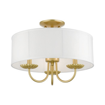 Livex Lighting 3 Light Soft Gold Semi-flush Mount - 42989-33