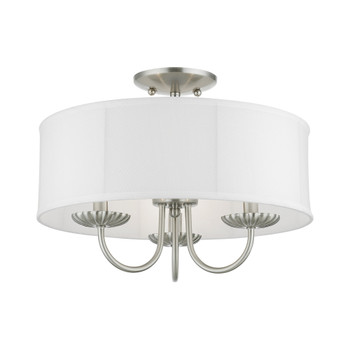 Livex Lighting 3 Light Brushed Nickel Semi-flush Mount - 42989-91