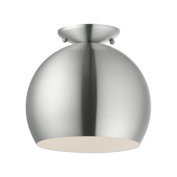 Livex Lighting 1 Light Brushed Aluminum Semi-flush Mount - 43390-66