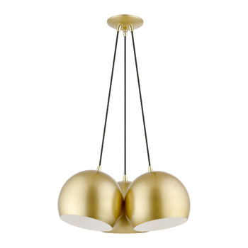 Livex Lighting 3 Light Polished Gold Globe Pendant - 43393-33