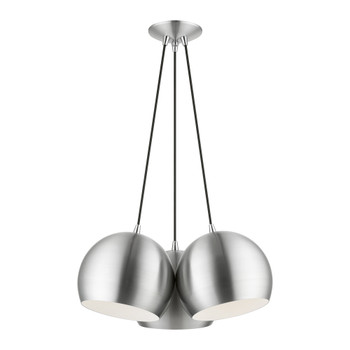 Livex Lighting 3 Light Polished Aluminum Globe Pendant - 43393-66