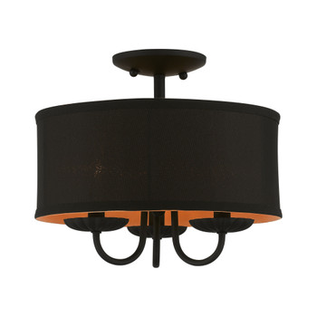 Livex Lighting 3 Light Black Semi-flush Mount - 45127-04