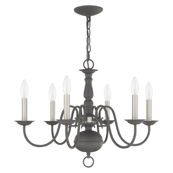 Livex Lighting 6 Lt Scandinavian Gray Chandelier - 5006-76