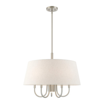 Livex Lighting 6 Lt Brushed Nickel Pendant Chandelier - 50805-91