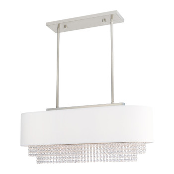 Livex Lighting 3 Lt Brushed Nickel Linear Chandelier - 51124-91