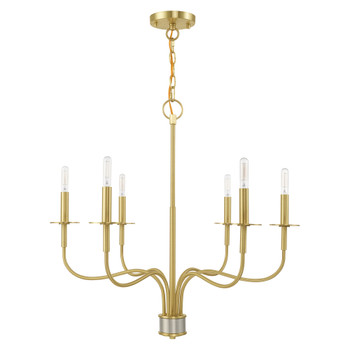 Livex Lighting 6 Lt Satin Brass Chandelier - 51326-12