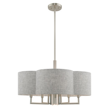 Livex Lighting 6 Lt Brushed Nickel Pendant Chandelier - 51365-91