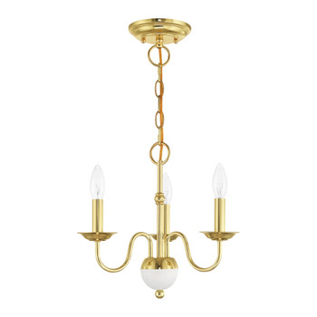 Livex Lighting 3 Lt Polished Brass Mini Chandelier - 52163-02