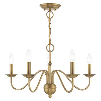 Livex Lighting 5 Lt Antique Brass Chandelier - 52165-01