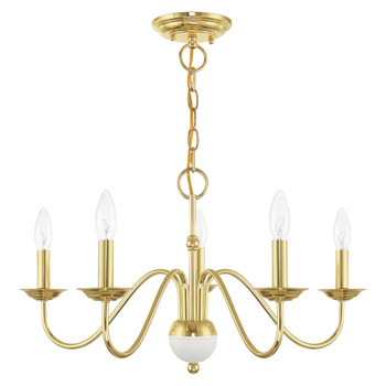 Livex Lighting 5 Lt Polished Brass Chandelier - 52165-02