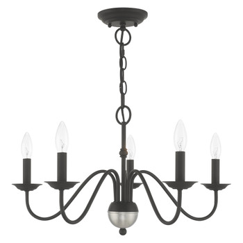 Livex Lighting 5 Lt Black Chandelier - 52165-04