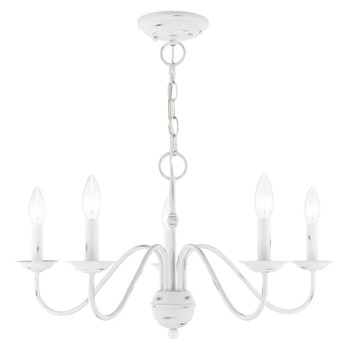 Livex Lighting 5 Lt Antique White Chandelier - 52165-60