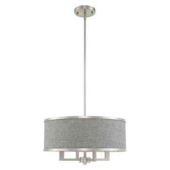 Livex Lighting 4 Lt Brushed Nickel Pendant Chandelier - 60424-91