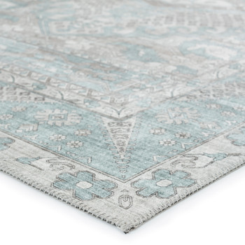 Jaipur Living Issa KNC01 Medallion Light Blue Power Loomed Area Rugs