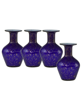 Dale Tiffany Springdale 8"h Speckle Purple 4-piece Hand Blown Art Glass Vase Set