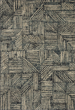 Loloi II Bowery Bow-01 Midnight / Taupe Power Loomed Area Rugs