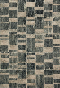 Loloi II Bowery Bow-03 Storm / Sand Power Loomed Area Rugs