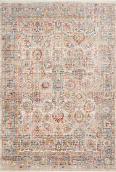 Loloi Claire Cle-02 Ivory / Ocean Power Loomed Area Rugs