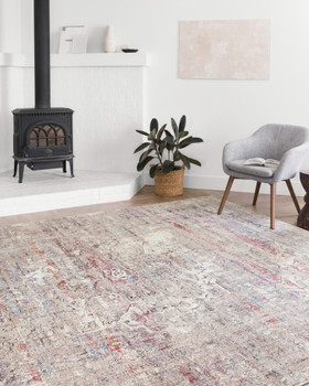 Loloi II Dante Dn-02 Beige / Multi Power Loomed Area Rugs