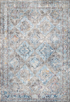Loloi II Dante Dn-03 Granite / Lt. Blue Power Loomed Area Rugs