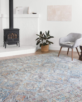 Loloi II Dante Dn-03 Granite / Lt. Blue Power Loomed Area Rugs