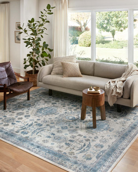 Loloi II Heidi Hei-04 Ivory / Ocean Power Loomed Area Rugs