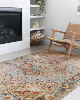 Loloi II Isadora Isa-02 Oatmeal / Multi Power Loomed Area Rugs