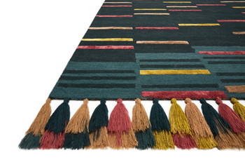 Loloi Jamila Jaa-03 Teal / Sunset Hooked Area Rugs