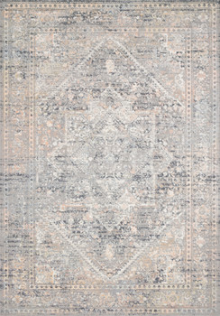 Loloi II Lucia Luc-01 Grey / Sunset Power Loomed Area Rugs