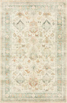 Loloi II Rosette Ros-01 Beige / Multi Power Loomed Area Rugs