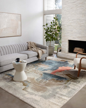 Loloi II Spirit Spi-05 Stone / Multi Power Loomed Area Rugs