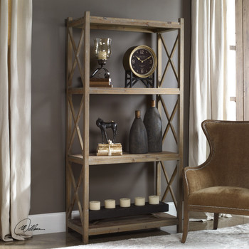 Uttermost Stratford Reclaimed Wood Etagere