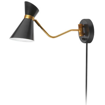 Dainolite 1lt Wall Lamp, Black & Vintage Bronze Finish - 1681W-BK-VB