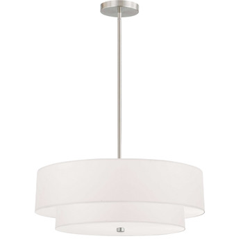 Dainolite 4lt Incand 2 Tier Pendant, Sc W/ Wh Shade - 571-224P-SC-WH