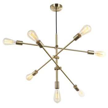 Dainolite 7lt Incandescent Adjustable Pendant, Aged Brass - 817P-AGB