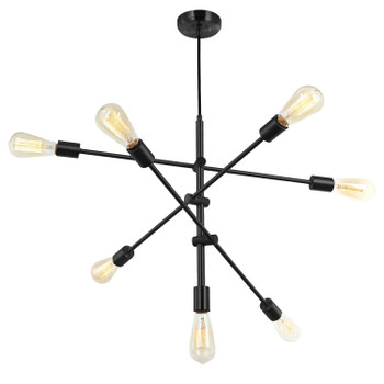 Dainolite 7lt Pendant, Black Finish - 817P-BK