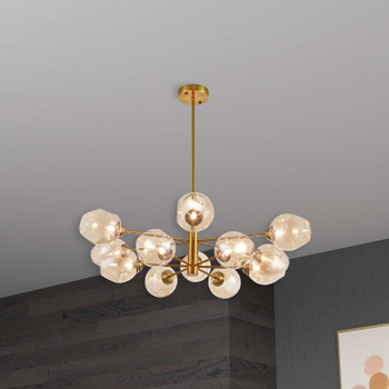 Dainolite 12lt Halogen Pendant, Vb With Champagne Glass - ABI-3312P-VB