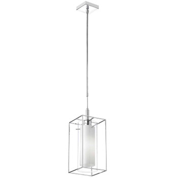 Dainolite 1lt Pendant, Rectangular Metal Frame W/frosted Gls - CBE-61P-PC